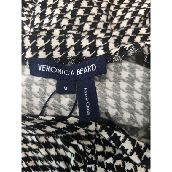 Veronica‎ Beard Houndstooth Ruched Dress Size Medium Black and White - Picture 6 of 9